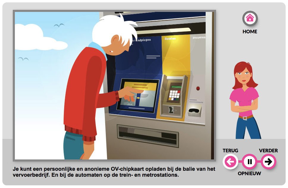 Steffie legt de OVchipkaart op een