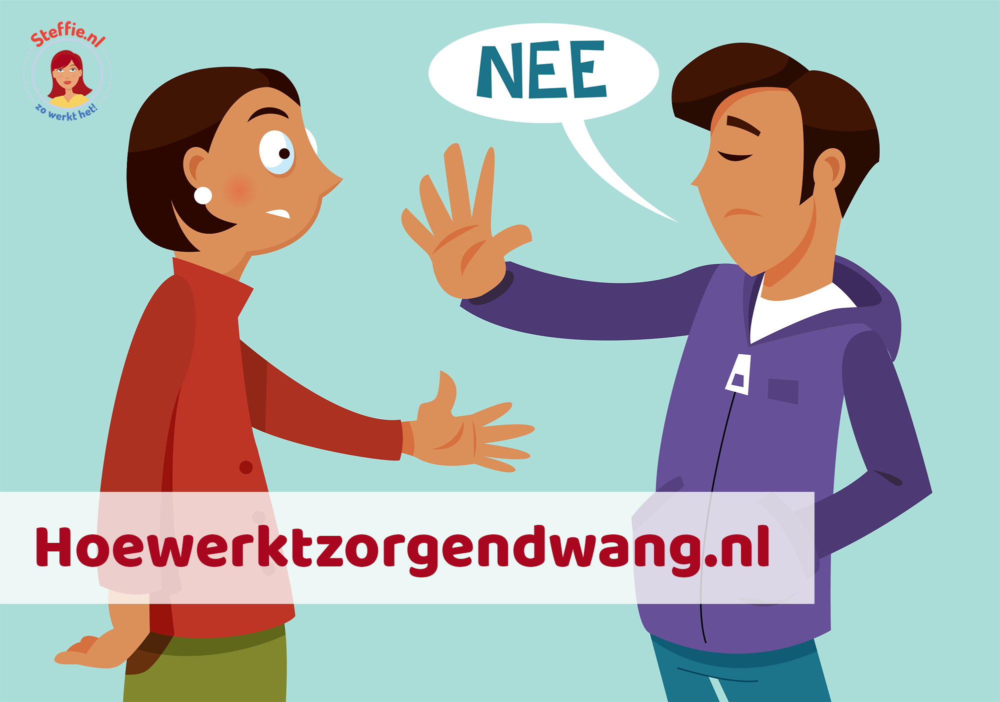 Beeld uit de eenvoudige uitleg van Steffie over onvrijwillige zorg op Hoewerktzorgendwang.nl?